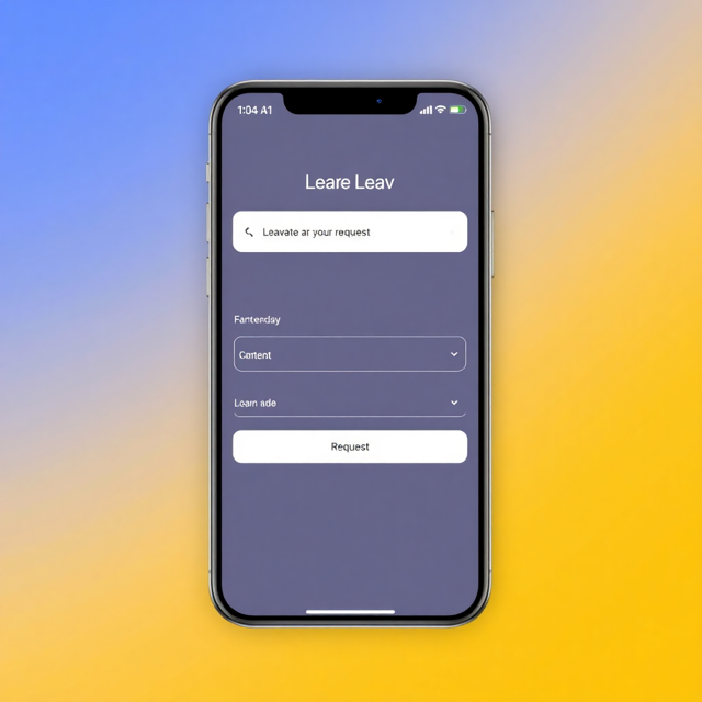 Mobile app leave request form with modern iOS design
